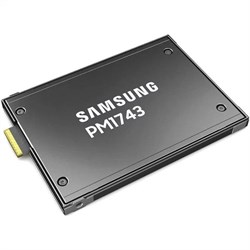 Твердотельный накопитель Samsung Enterprise SSD, 2.5"(SFF/U.2), PM1743, 3840GB, NVMe PCIe Gen5 (1x4 or Dual Port x2), R14000/W6000Mb/s, IOPS(R4K) 2500K/280K, MTBF 2,5M, 1DWPD/5Y, OEM - фото 58642