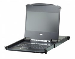 Квм переключатель ATEN Single Rail 8-Port DVI FHD LCD KVM Switch - фото 59369