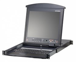 Квм консоль ATEN 16P CAT-5 HIGH DENSITY DUAL RAIL LCD KVM. - фото 59373