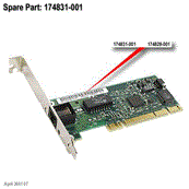 174831-001 HP NC3123 PCI 10 100 NIC Card