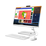 Моноблок Lenovo IdeaCentre AIO 3 24ALC6 23.8" FHD (1920x1080) IPS 250N, Ryzen 5 7530U, 2x4GB DDR4 3200, 512GB SSD M.2, Radeon Graphics, WiFi, BT, HD Cam, Wireless KB&Mouse, NoOS, White, 1Y