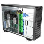 Шасси серверное Supermicro SuperWorkstation 4U Tower 740A-T no CPU(2)3rd Gen Xeon Scalable/TDP 270W/ no DIMM(16)/SATARAID HDD(8)LFF/3x5,25/2x1GbE/6xFHHL,M2/1200W