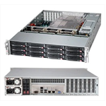 Шасси серверное Supermicro SuperChassis 2U 826BAC12-R1K23LPB/ HDD(12)LFF+opt.HDD(2)SFF/7xLP/2 x1200W/Backplane 12xSAS3/SATA3/NVMe4 (неисправен БП)