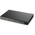 Коммутатор Smart L2 коммутатор PoE+ Zyxel GS1900-48HPv2, rack 19", 48xGE (24xPoE+), 2xSFP, бюджет PoE 170 Вт
