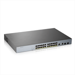 Коммутатор Smart L2 коммутатор PoE+ для IP-видеокамер Zyxel NebulaFlex Pro GS1350-26HP, rack 19", 24xGE PoE+, 2xCombo (SFP/RJ-45), бюджет PoE 375 Вт, питание до 250м, автоперезагрузка PoE-портов