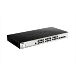 Коммутатор D-Link Managed L2 Metro Ethernet Switch 24x1000Base-T PoE, 4x1000Base-X SFP, PoE Budget 193W, Surge 6KV, CLI, RJ45 Console, Dying Gasp