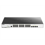 Коммутатор D-Link Managed L2 Switch 24x1000Base-T PoE, 4x1000Base-X SFP,  PoE Budget 193W, Surge 6KV, CLI, RJ45 Console, RPS, Dying Gasp