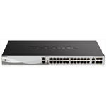 Коммутатор D-Link PROJ Managed L3 Stackable Switch 24x1000Base-T, 2x10GBase-T, 4x10GBase-X SFP+, Surge 6KV, CLI, 1000Base-T Management, RJ45 Console, USB, RPS, Dying Gasp