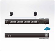 Блок распределения питания ATEN Rack eco PDU, Switched &amp; Metered , 1U, 16A, 230V, Output: (7) C13 &amp; (1) C19, Input: IEC  С20 , Power cord 3,0 m