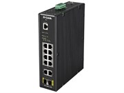 Коммутатор D-Link PROJ Managed L2 Industrial Switch 10x1000Base-T (8x1000Base-T PoE), 2x1000Base-X SFP, PoE Budget 123W, Surge 6KV, CLI, RJ45 Console, Alarm relay, Dying Gasp, DIN-Rail, metal case IP30, -40 to 6